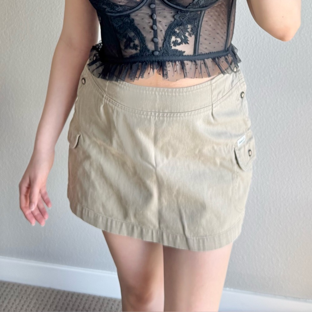 Vintage Cargo Khaki Mini Skirt